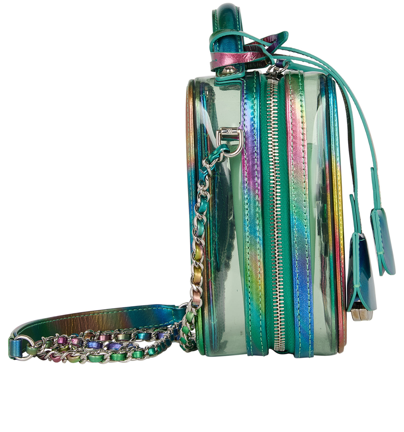 Iridescent Vertical Vanity Case, &pound;2,300, Handbags, Blue/Green, PVC, Side view